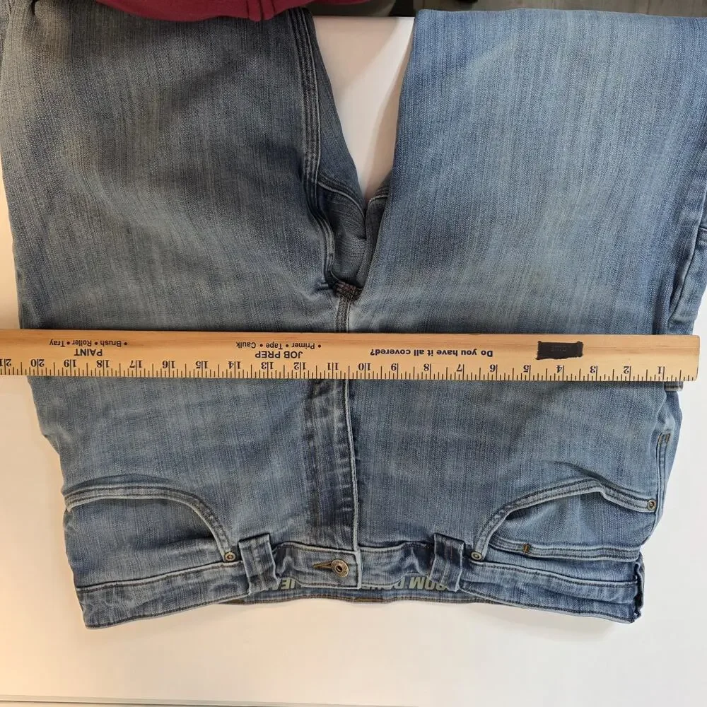 Duluth Trading Ballroom Double Flex Jeans Mens 38x32 Blue Slim Fit Straight